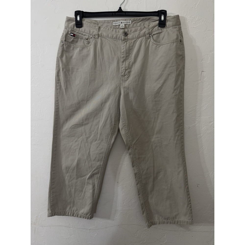 Y2K 2005‎ Tommy Jeans Womens Size 14 Beige Khaki Capri Pants